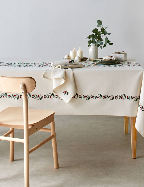 Katoenen servet met borduursel - set van 3 (naturel) Katoenen servet met borduursel - set van 3 (naturel)